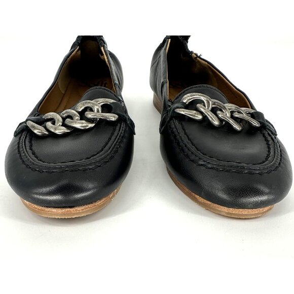 Söfft Kadyn Black Leather Chain Link Round Toe Slip On Ballet Loafer Flat Size 8 - Picture 7 of 10